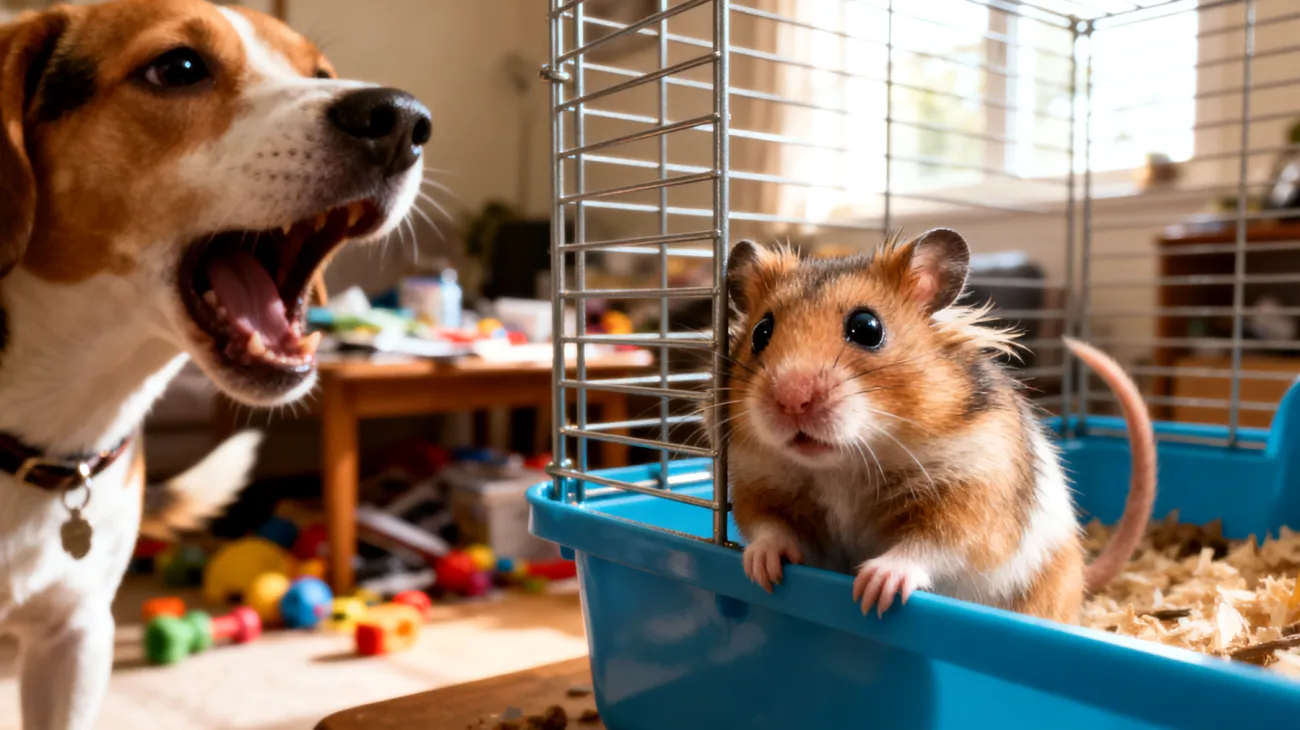 Hamster zeigen Stress und Aggressivität bei der Etablierung einer täglichen Routine, wenn sie mit anderen Tieren im Haushalt leben, da sie als territoriale Einzelgänger durch Geräusche, Gerüche und Bewegungen anderer Haustiere in ihrem natürlichen Schlaf-Wach-Rhythmus gestört werden"