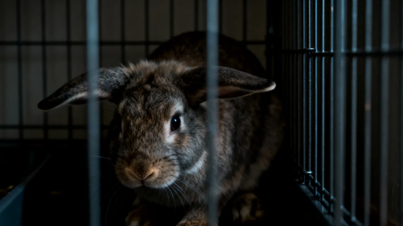 Kaninchen in Wohnungshaltung zeigen häufig Stresssymptome und Unruhe aufgrund von Platzmangel, unnatürlicher Umgebung und fehlenden Rückzugsmöglichkeiten"