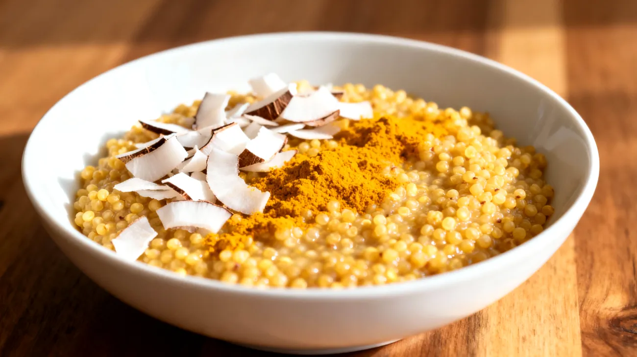 Quinoa-Porridge mit Kurkuma und Kokosöl"